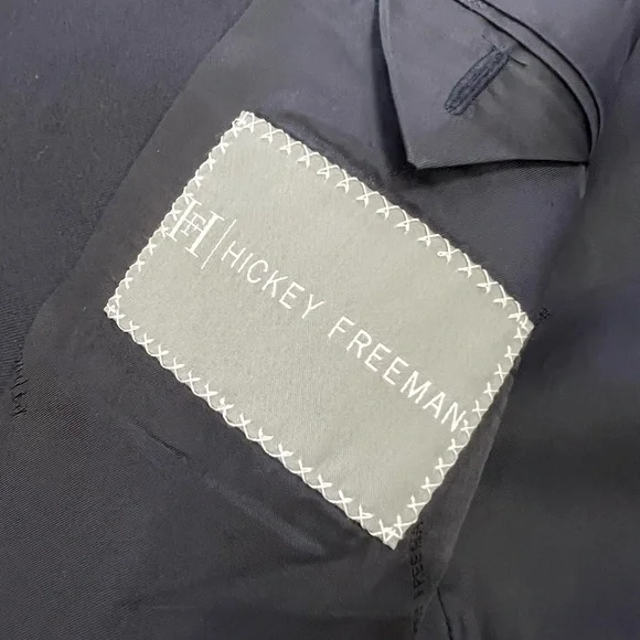 Hickey Freeman Navy Blue Cashmere Blend Sport Coat 44L